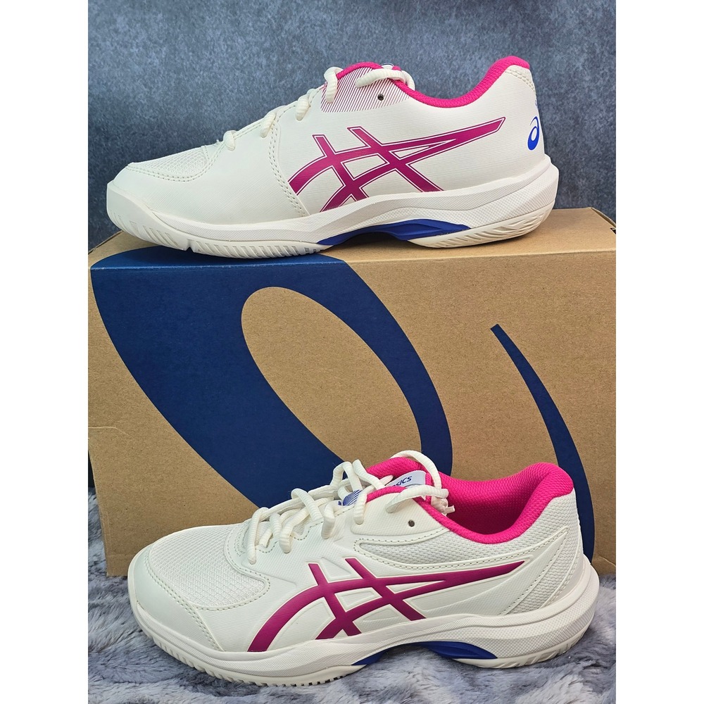 NWB Asics Gel-Game GS Tennis Shoes White Pink/Rose Athletic Sneakers Kid SZ 4.5